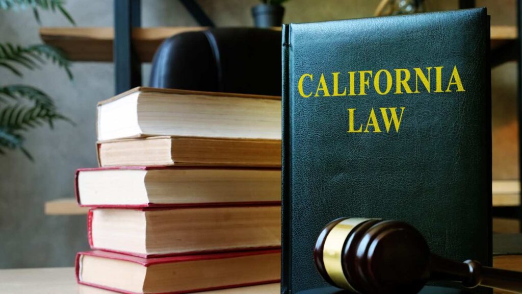 A law book on California legislation resting on a table.