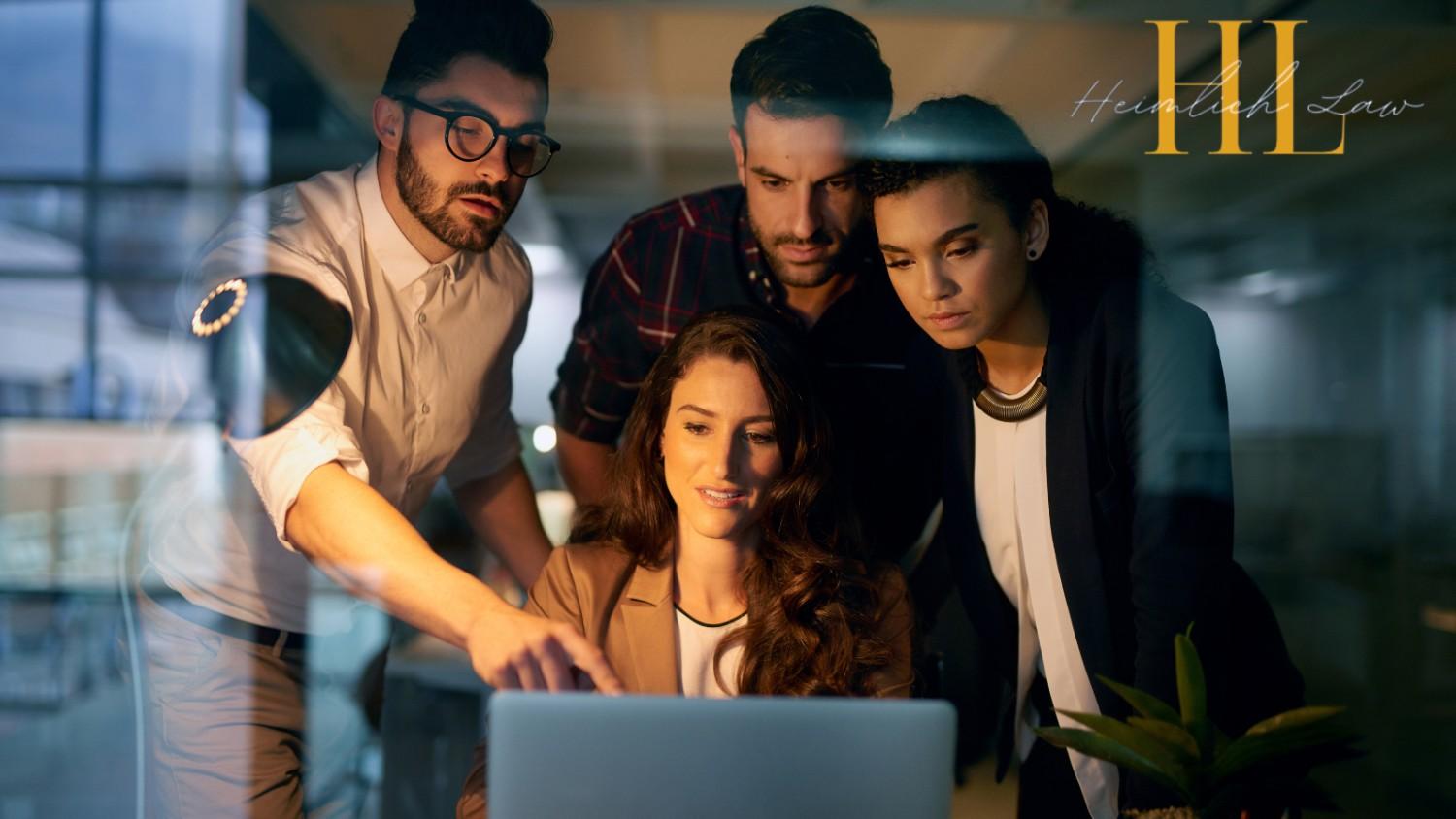 A group of professionals gathered around a table engaged in a business strategy discussion.