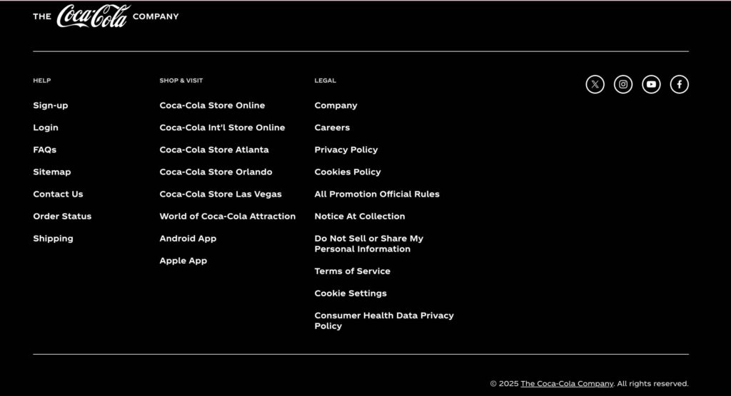 Image of Coca-Cola's copyright notice