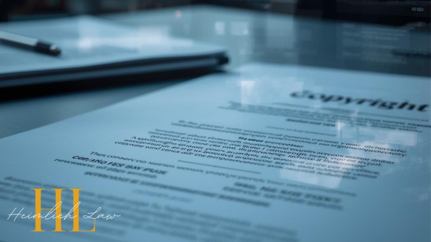 Copyright document on a desk